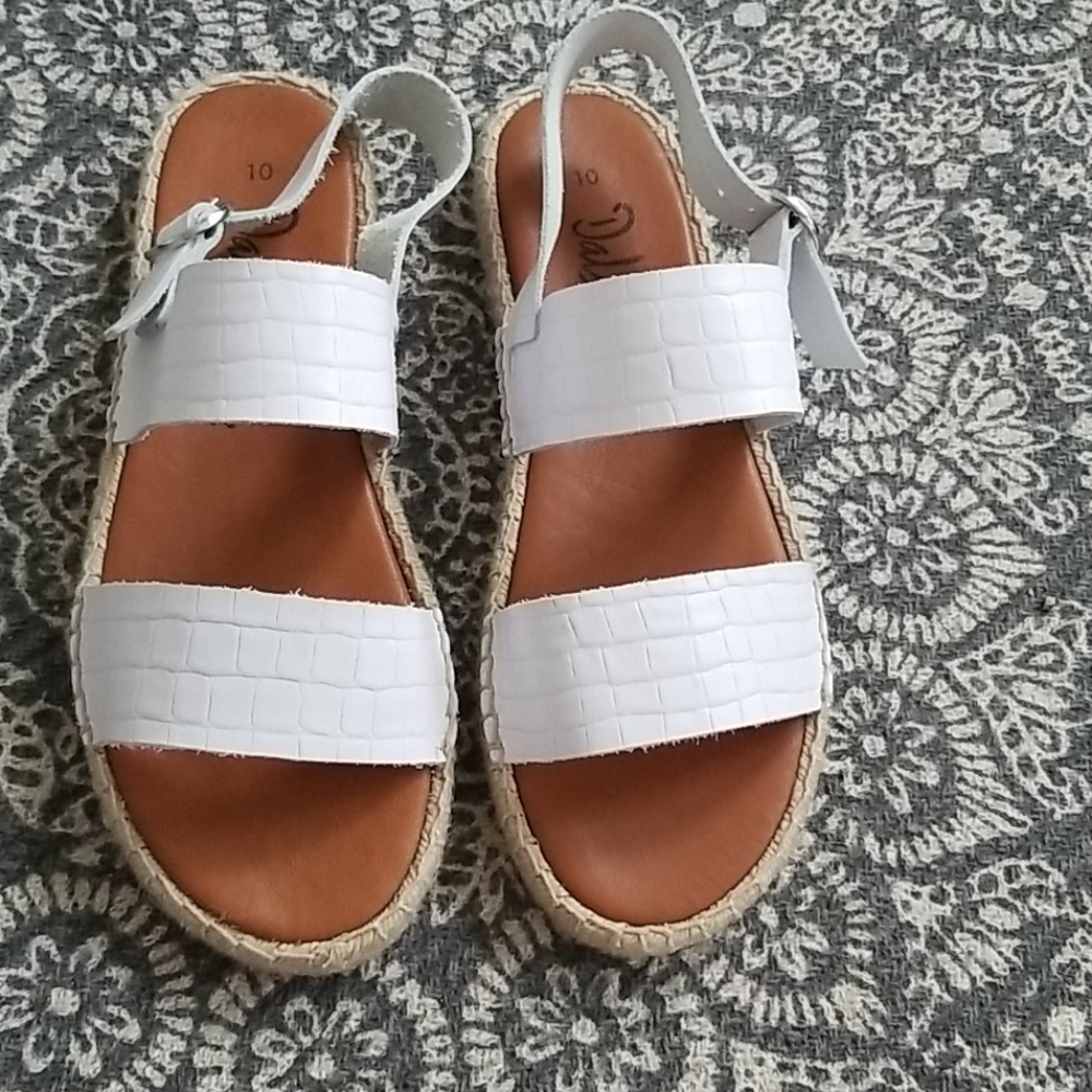 White Leather Espadrilles - Picture 2 of 4
